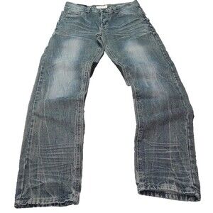 GS115 Men’s Carnaby Slim Jeans Sz 30x31 Fade Wash Thick Stitch Distressed